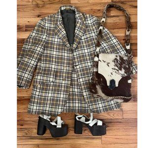 McGregor Vintage 1970s Blue Plaid Blazer - 38"